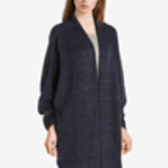 Blue Wool With Gold thread Oversized Cardigan Sweater Wool Blend Size L - Picture 3 of 9